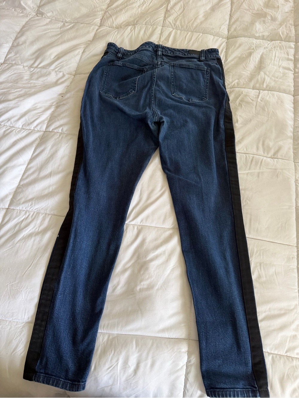 Ralph Lauren Dark Blue Straight-Leg Jeans with tuxedo Black Side Stripe - Picture 6 of 9